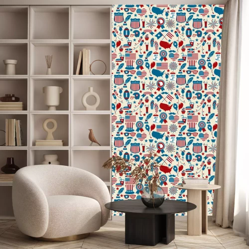 Behang American design seamless pattern.