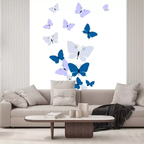 Sticker Blauwe-paarse vlinders