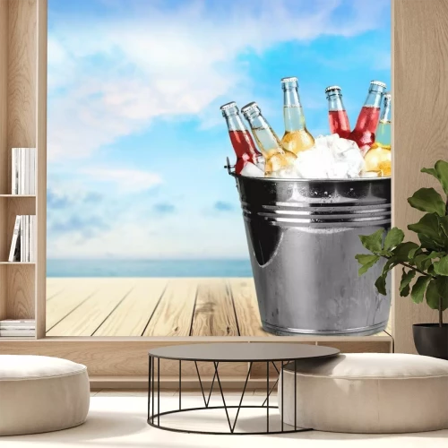 Fotobehang Flessen drank gekoeld