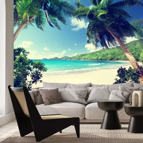 Fotobehang Vintage tropisch strand