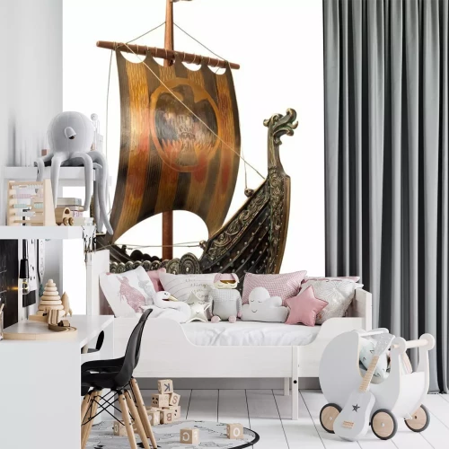 Sticker Viking drakkar-schip met het hoofd van een draak