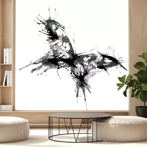 Sticker Vlinder in zwart-wit