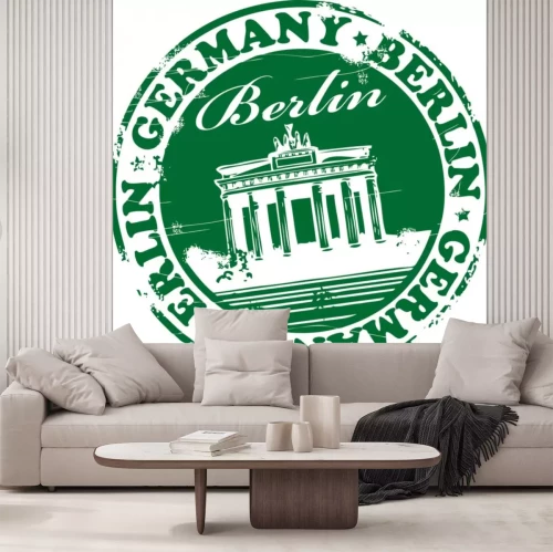 Sticker Groen stempel met de naam Berlin