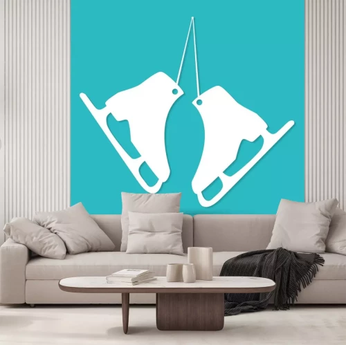 Sticker schaatsen vectorsymbool