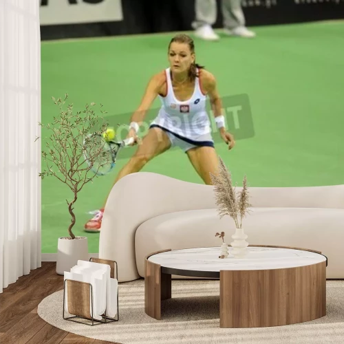 Fotobehang Tenniswedstrijd met Agnieszka Radwanska