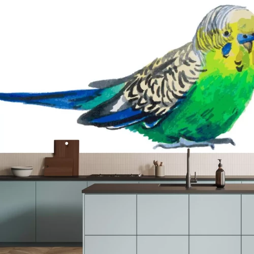 Sticker Papegaai in aquarel