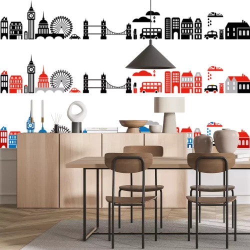 Sticker Vector banners van de bezienswaardigheden van Londen - Europese steden serie