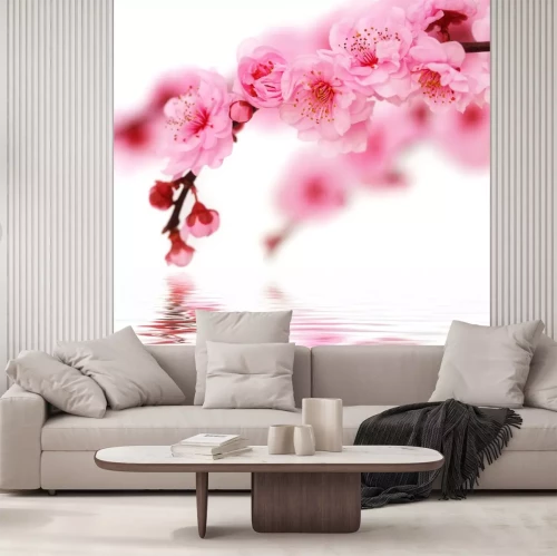 Sticker Kersenbloesems aan het water