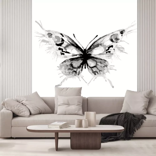 Sticker Grijs vlindersilhouet