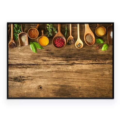 Poster 3D kruiden op lepels