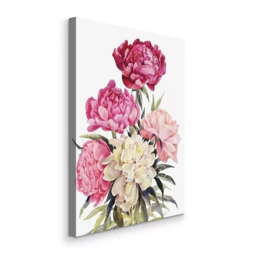 Canvas Bouquet of peonies watercolor. Vector Iillustration for vintage greeting