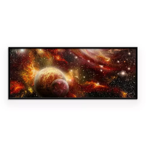 Poster De ruimte met nevels en planeten