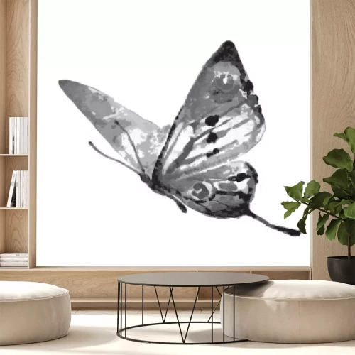 Sticker Zwart-wit vlinderpatroon