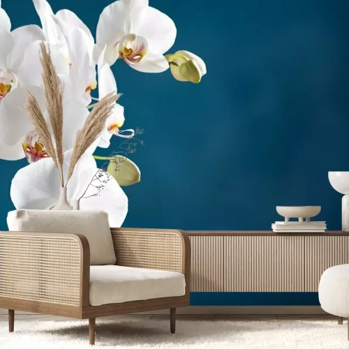 Fotobehang Witte orchidee