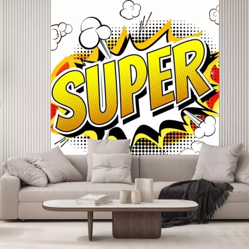 Fotobehang Het gele opschrift is geweldig