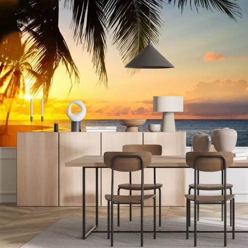 Fotobehang Tropische zonsondergang