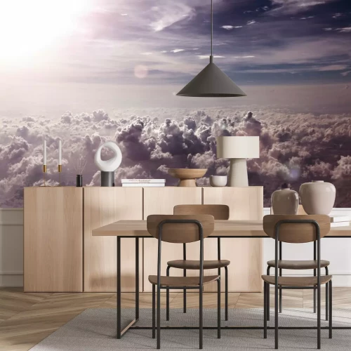 Fotobehang Fondo de Nubes y Puesta de Sol