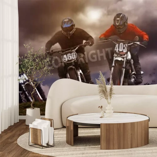 Fotobehang Motorfiets klauteren of motorcross plaatsvindt over ruw terrein en omvat steile hellingen