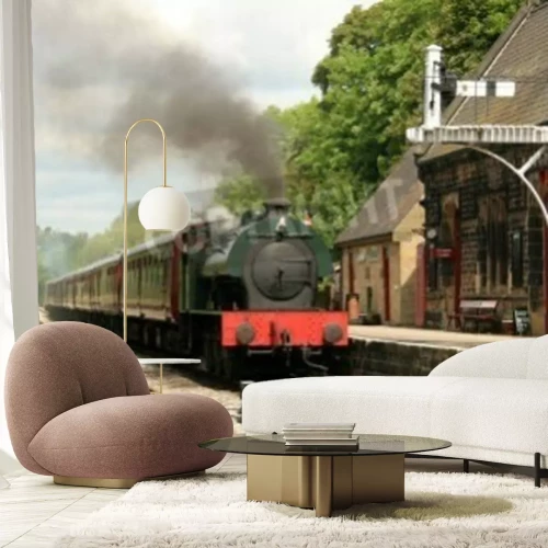 Fotobehang Trein aan een station