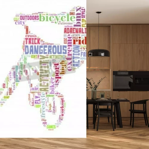 Fotobehang BMX-fiets met opschrift