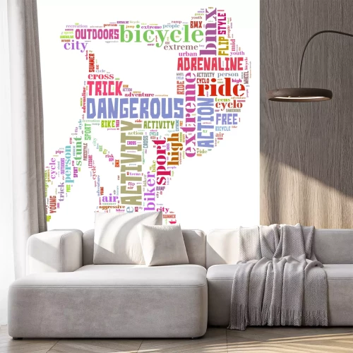 Fotobehang BMX-fiets met opschrift