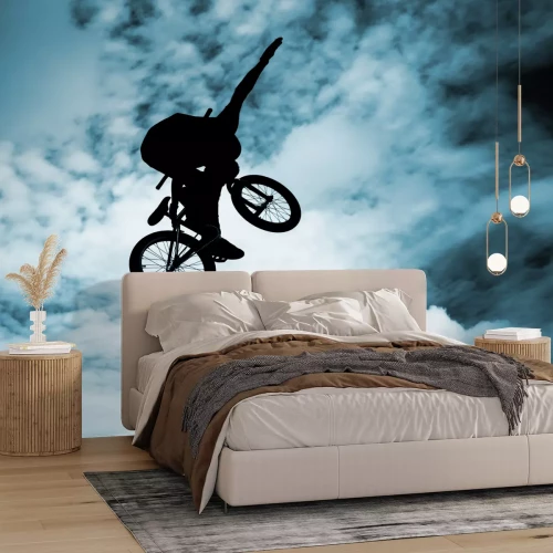 Fotobehang Fiets in de lucht