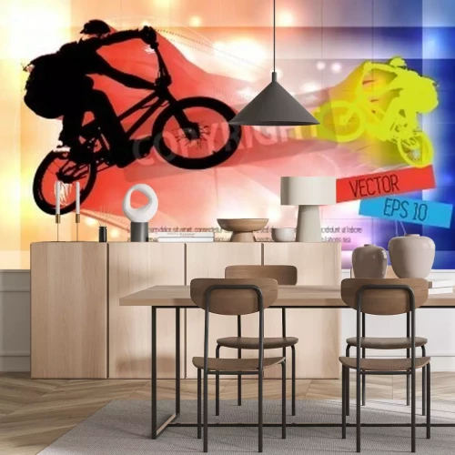 Fotobehang Fietser met BMX