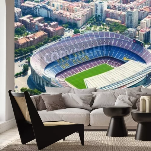 Fotobehang Het Camp Nou stadion vanuit vogelperspectief