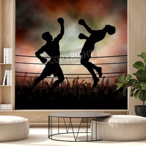 Fotobehang Knock-out tijdens een gevecht