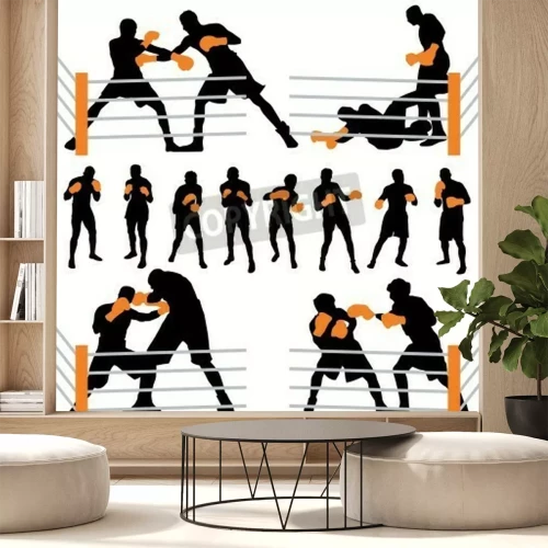 Fotobehang Boksposities in de ring