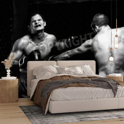 Fotobehang Boksers tijdens een gevecht