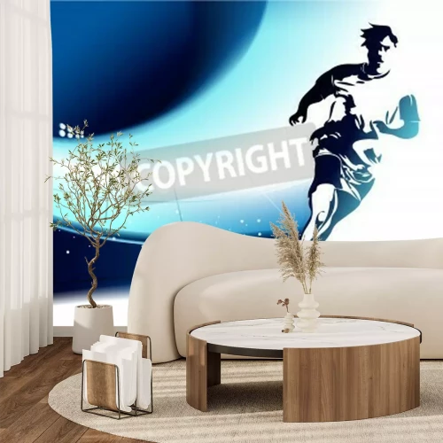 Fotobehang Moderne achtergrond met voetbaler