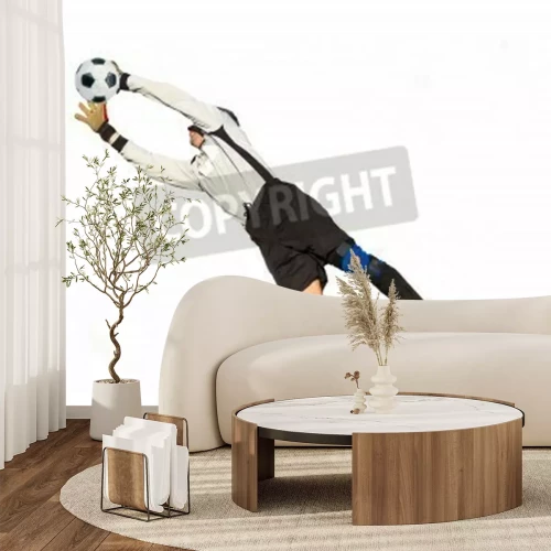 Fotobehang Doelman vangt de bal