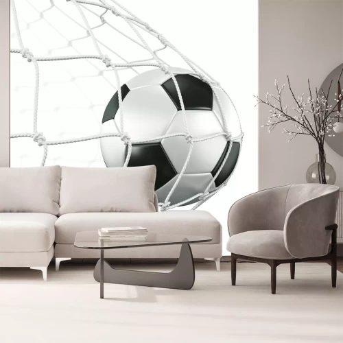 Fotobehang Close-up op bal in het net