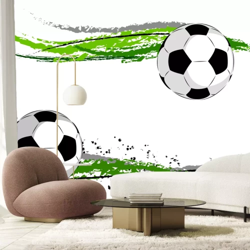 Fotobehang Ballen op de grasmat