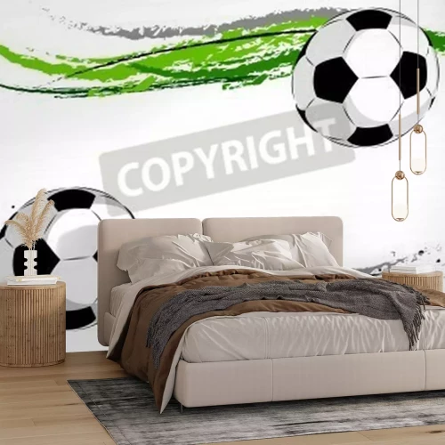 Fotobehang Ballen op de grasmat