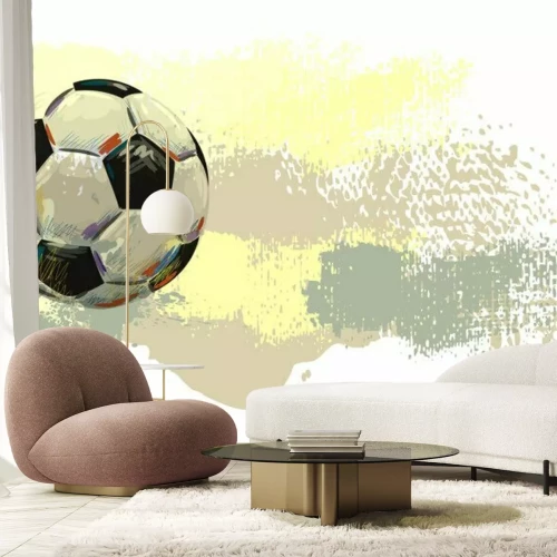 Fotobehang Verouderde achtergrond met een voetbal