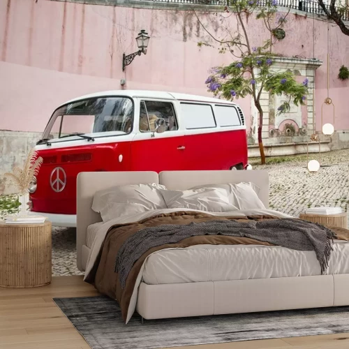 Fotobehang Oude rode bus