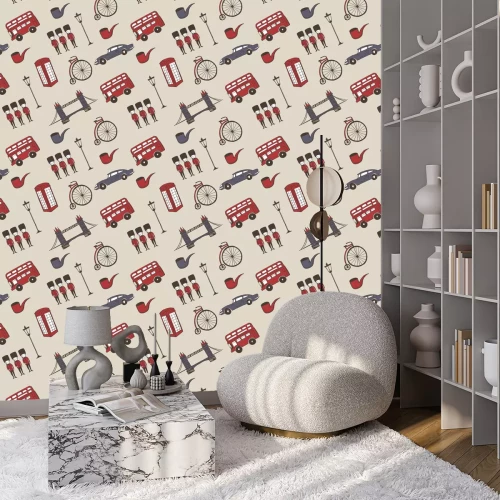 Behang England travel concept background