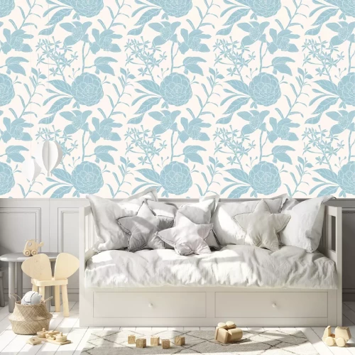 Behang Naadloze bloemmotief