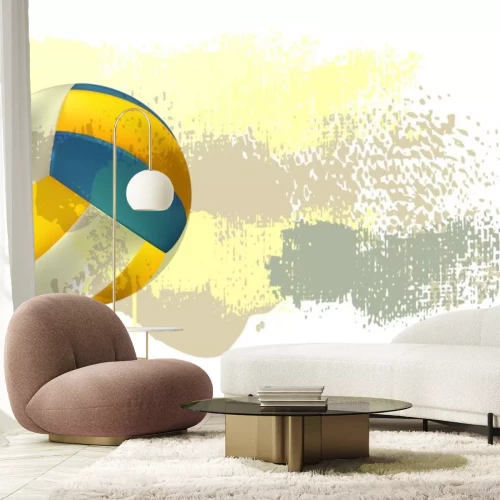 Sticker Volleybal Banner Alle elementen zijn in verschillende lagen en gegroepeerd.