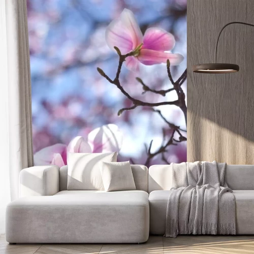 Sticker Magnolia's en blauwe lucht