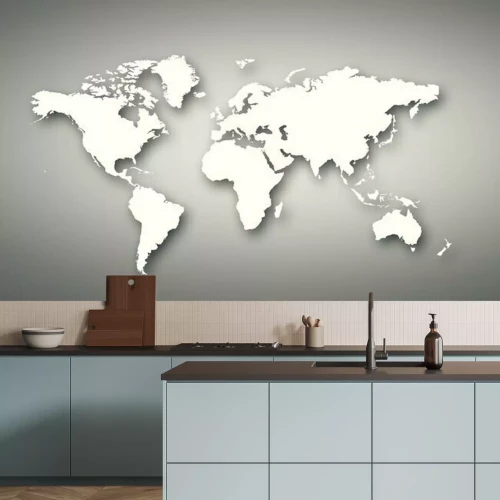 Fotobehang Witte kaart op een grijze achtergrond