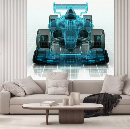 Fotobehang Technische tekening van de auto