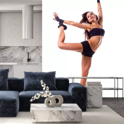 Sticker Dansende vrouw op een witte achtergrond