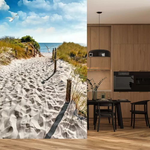 Fotobehang Weg naar het strand en de zee