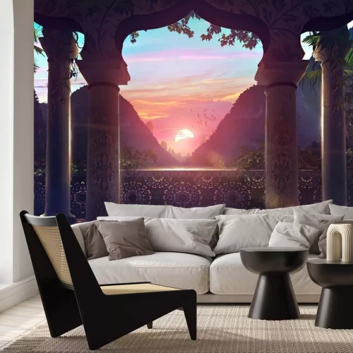 Fotobehang 3D oosterse natuur