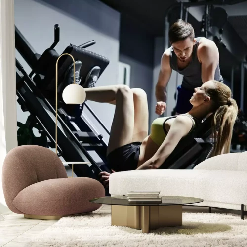 Fotobehang Intensieve fitnesstraining
