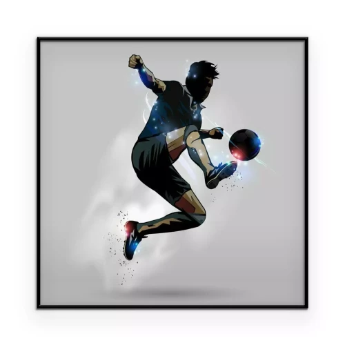 Poster Afbeelding van een voetballer in beweging.