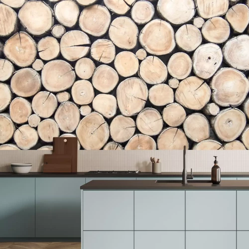 Fotobehang Brandhout droogt buiten